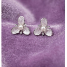 Lavender Petal Pearl Earrings Lavender Petal Pearl Earrings