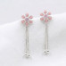 Blush Daisy Tassel Earrings