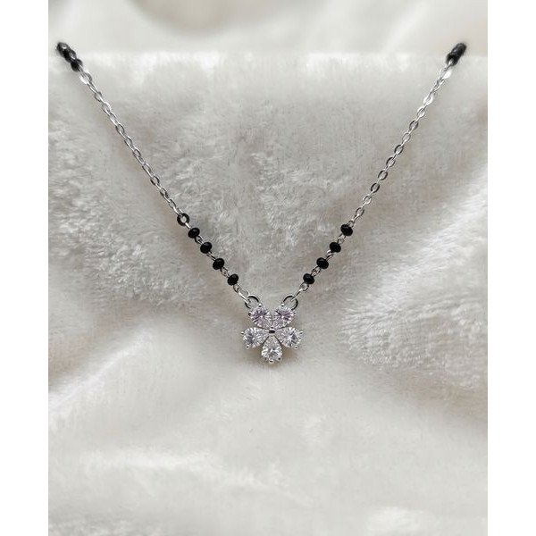 Silver Blossom CZ Mangalsutra