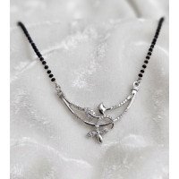 Floral Sparkle Silver Mangalsutra