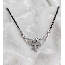 Floral Sparkle Silver Mangalsutra