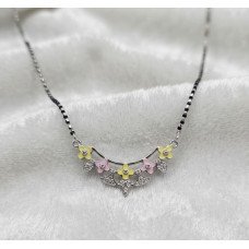 Elegant Petal Silver Mangalsutra