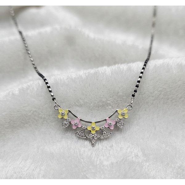 Elegant Petal Silver Mangalsutra