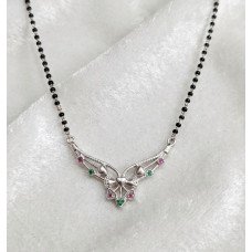 Floral Grace Sterling Silver Mangalsutra Necklace