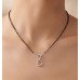 Elegant Vine CZ Silver Mangalsutra Pendant