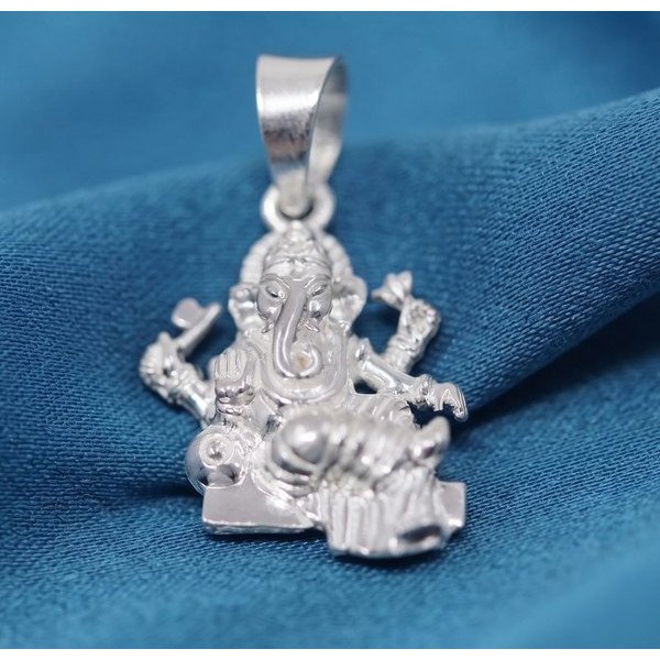 Divine Ganesha Silver Blessing Pendant