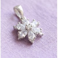 Love Bloom CZ Silver Pendant