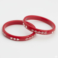 Silver Motif Bangles