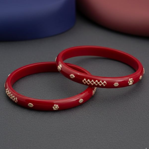 Floral Silver Work Bangles