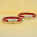 Silver Lotus Ruby Bangles