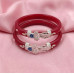 Maroon Silver Flower Bangles