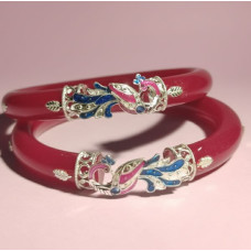 Red Resin Peacock Bangles