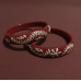 Bangles with Silver Leaf & Flower Motif