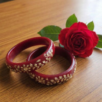Maroon Designer Bangles