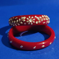 Shringar Red Floral Bridal Bangles
