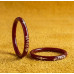 Royal Red Lac Bangles with Silver Floral Art