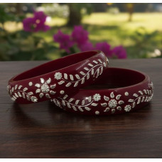 Festive Wear Red Lac Bangles with Traditional Motifs
