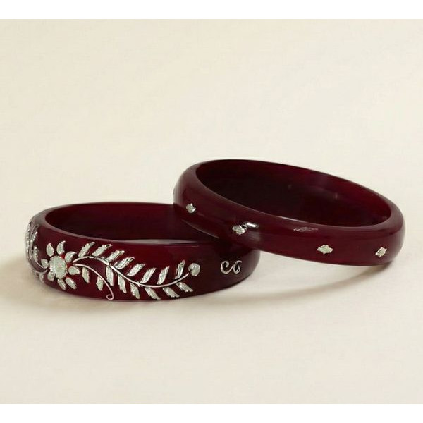 Silver Fern Ethnic Bangle