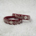 Crimson Bloom Silver Inlay Bangles
