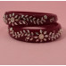 Royal Maroon Garden Silver Inlay Bangles