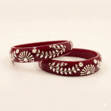 Aarohi Silver Motif Bangles