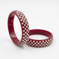 Royal Ruby Floral Inlay Bangles