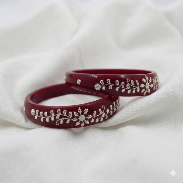 Mehfil Silver Vine Bangles