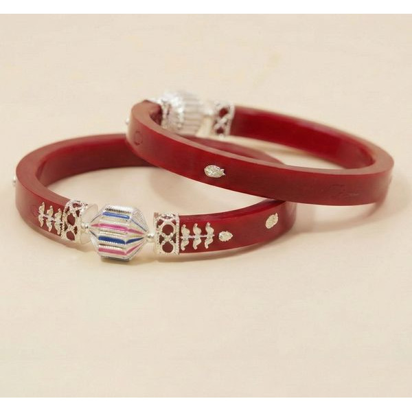 Ruby Heritage Silver Bangles