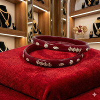 Rajwadi Crimson Charm Bangles