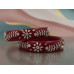 Saanjh Silver Fern Maroon Bangles