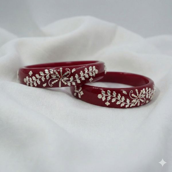 Scarlet Vine Floral Bangles