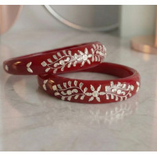 Scarlet Floral Elegance Bangles