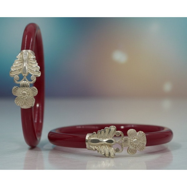 Royal Scarlet Ethnic Bangle Set