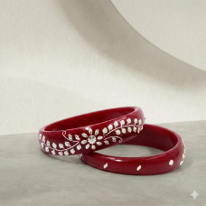 Garnet Goldleaf Charm Bangles