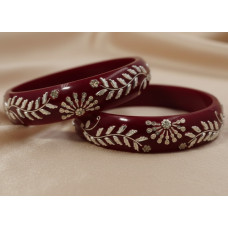 Regal Ruby Floral Bangles