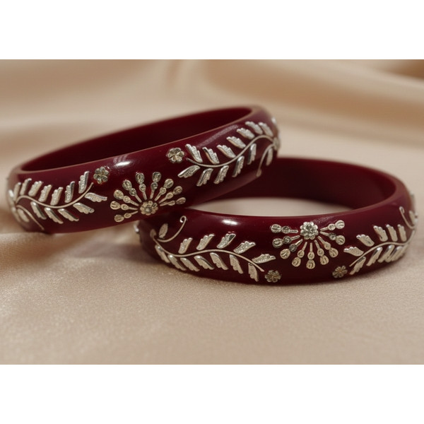 Regal Ruby Floral Bangles