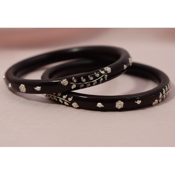 Royal Red Floral Kada Set