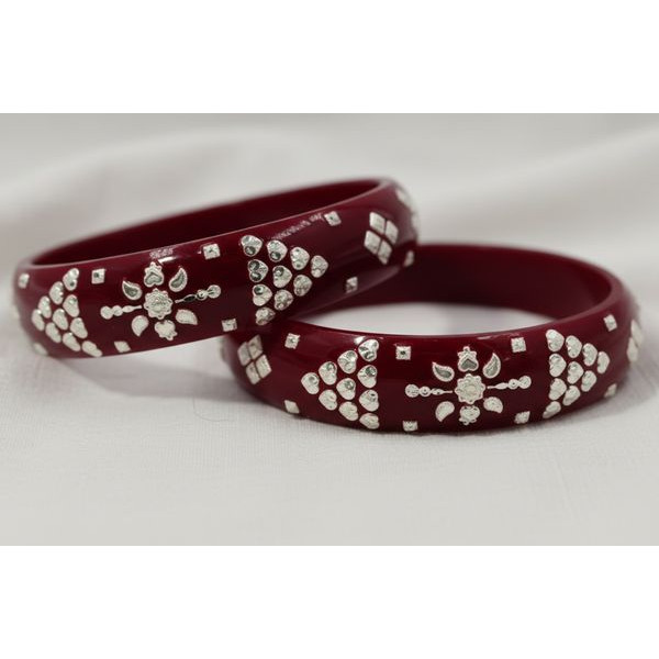 Royal Maroon Floral Elegance Bangles