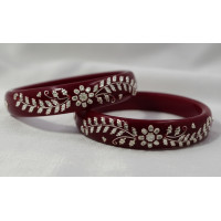 Crimson Leaf Elegance Bangles