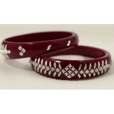 Crimson Blossom Designer Kada Set