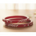 Ruby Red Leaf Motif Traditional Bangles Set