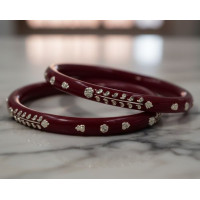 Maharani Ruby Patterned Bangle Set