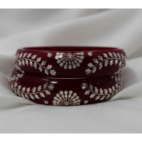 Maroon Majesty Traditional Bangles