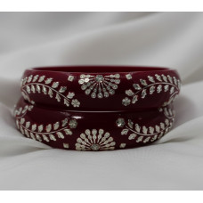 Maroon Majesty Traditional Bangles