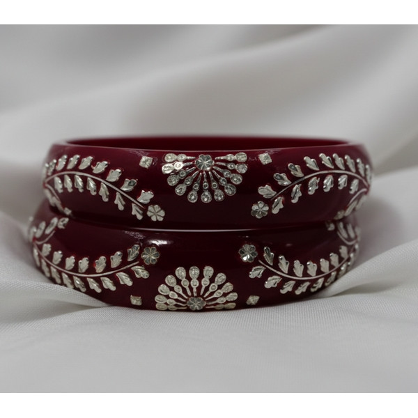 Maroon Majesty Traditional Bangles