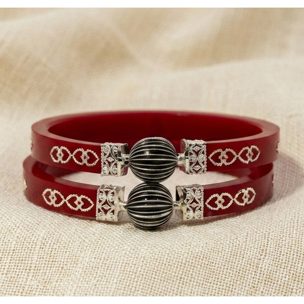 Maroon Majesty Traditional Bangles