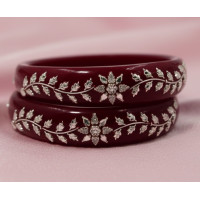 Velvet Red Ethnic Spark Bangles