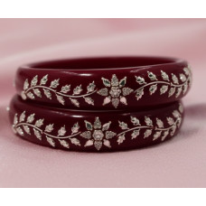 Velvet Red Ethnic Spark Bangles