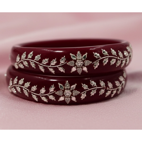 Velvet Red Ethnic Spark Bangles