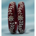 Velvet Red Ethnic Spark Bangles